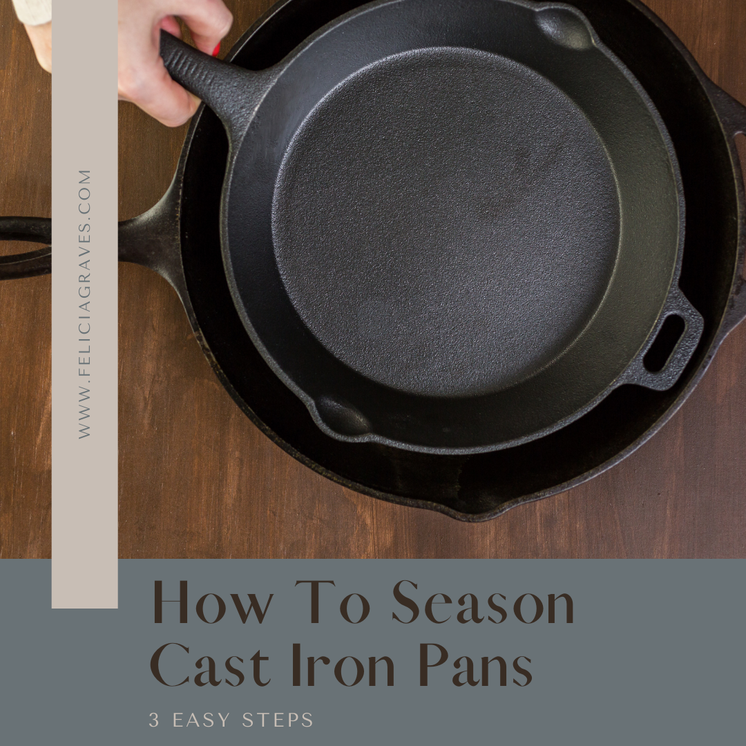 two cast iron pans on a wood background
